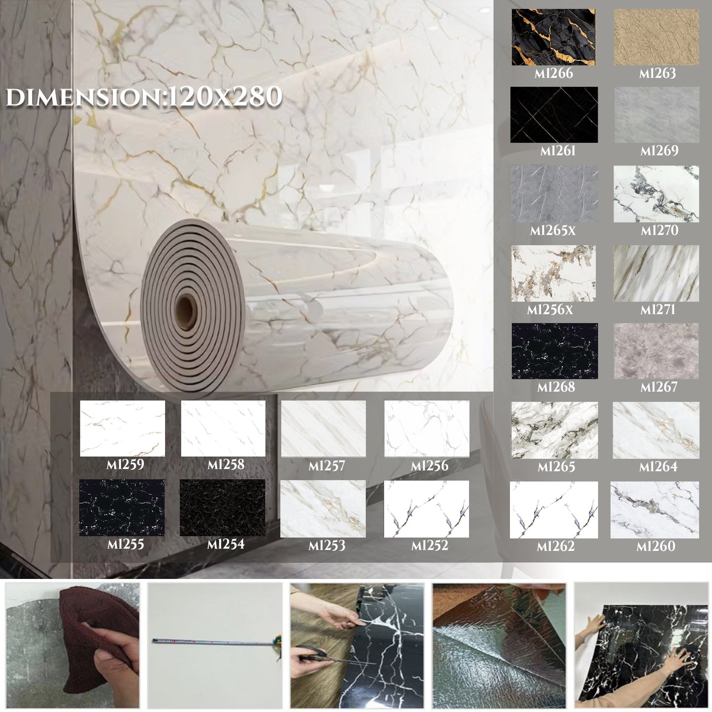 Folia dekoracyjna PVC 3D samoprzylepna 120x280cm