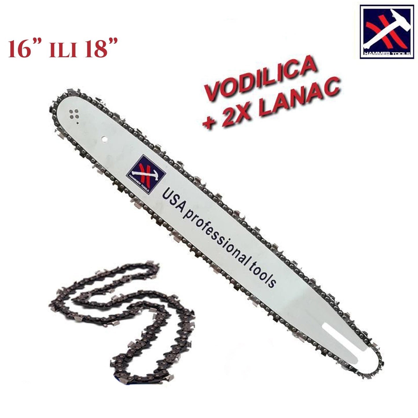 Prowadnica + 2x narzędzia do młotkowania łańcucha