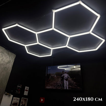 Sufit LED Heksagon 240×180 cm