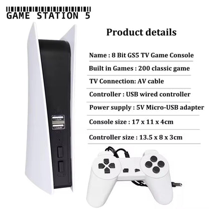 Game Station 5 - Konsola retro z 200 grami + 2 kontrolery