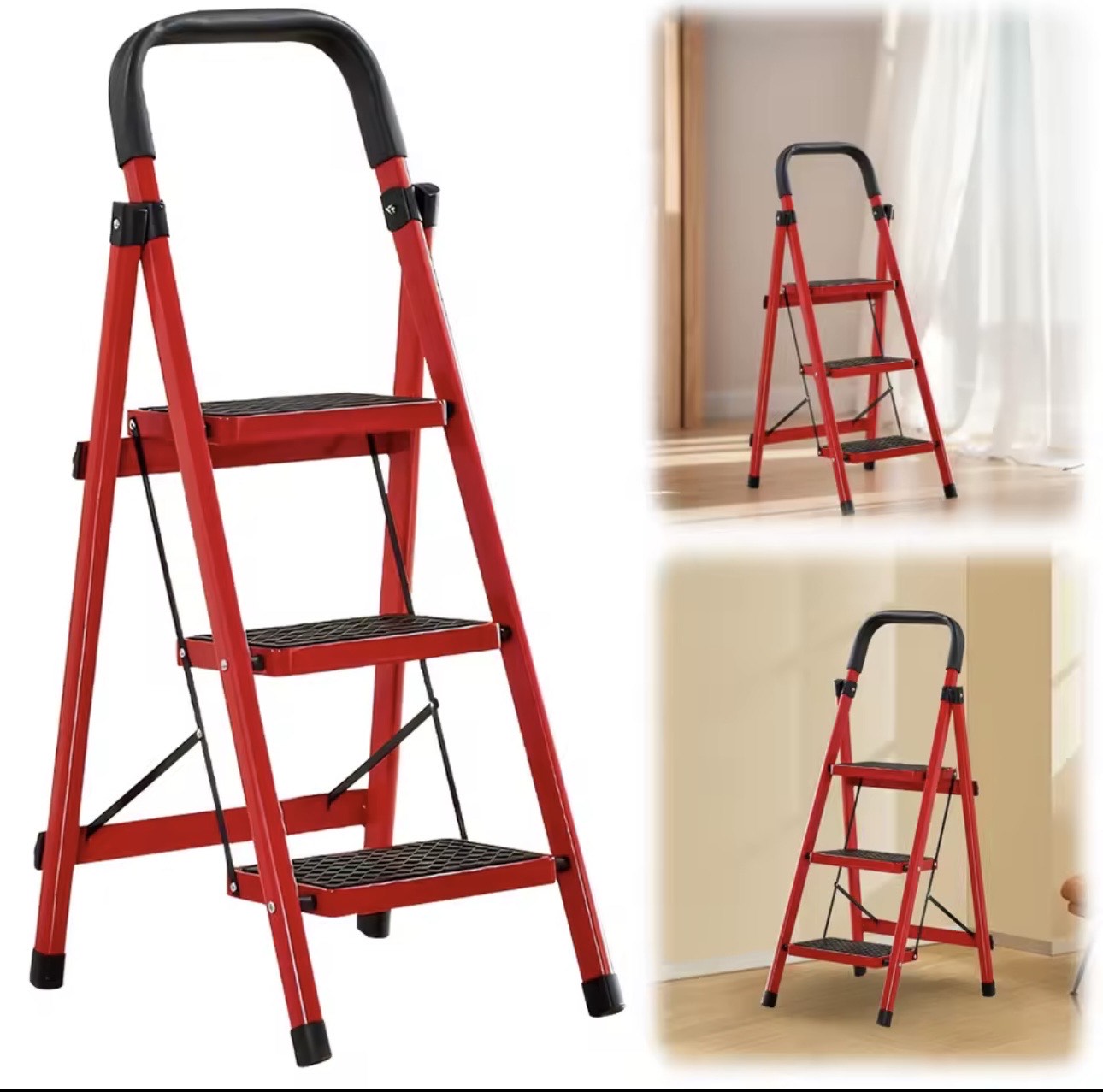 Drabina aluminiowa składana premium - 3 stopnie