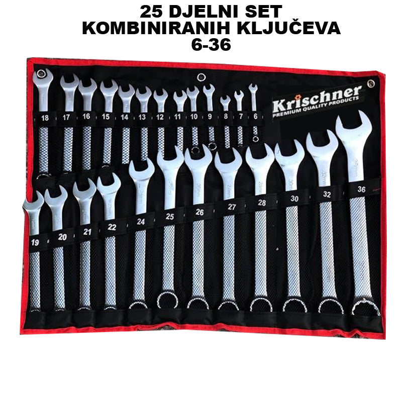 KLUCZE DO PIERŚCIENI WIDELCOWYCH 25 SZTUK OD 6-36 mm KRISCHNER