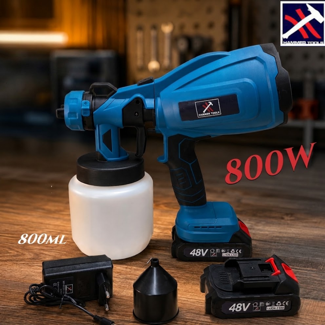 NARZĘDZIA HAMMER - pistolet do malowania 48V, 800W + 800 ml
