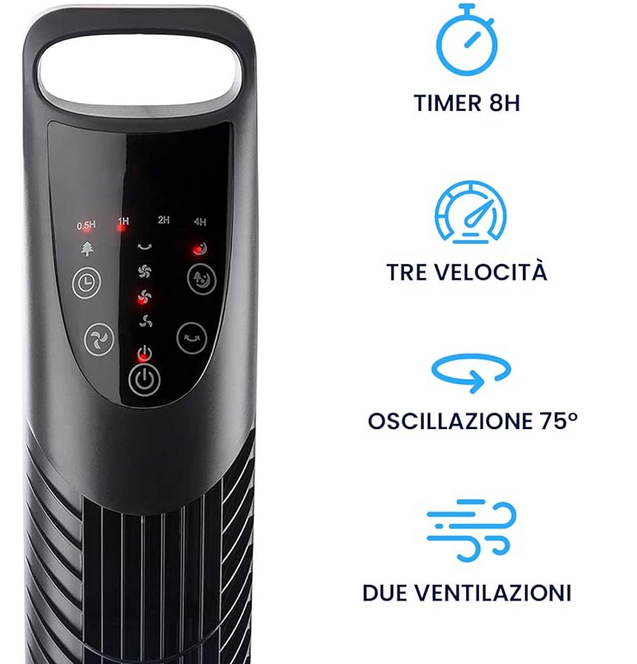WENTYLATOR SŁUPOWY 40 W Z PILOTEM