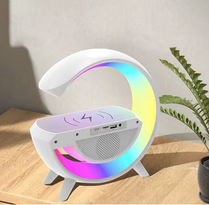 LAMPA 4w1, ŁADOWARKA BEZPRZEWODOWA, GŁOŚNIK BLUETOOTH Z ZEGAREM