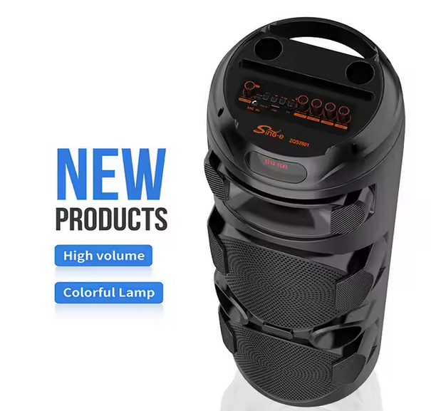 PODWÓJNY 8-CALOWY GŁOŚNIK BLUETOOTH Z MIKROFONEM BEZPRZEWODOWYM