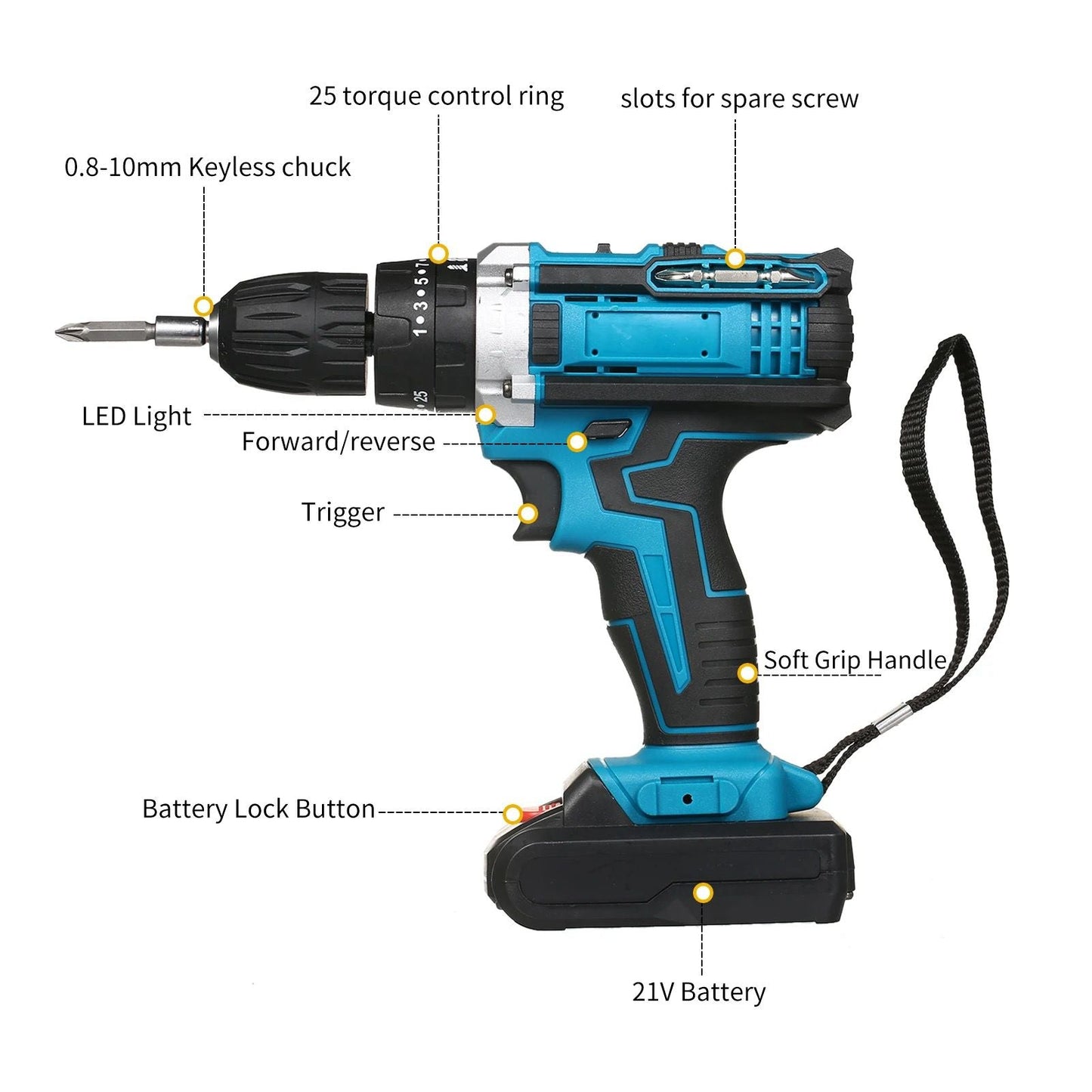 WIERTARKA UDAROWA HAMMER TOOLS 42 V, 24 CZĘŚCIOWA