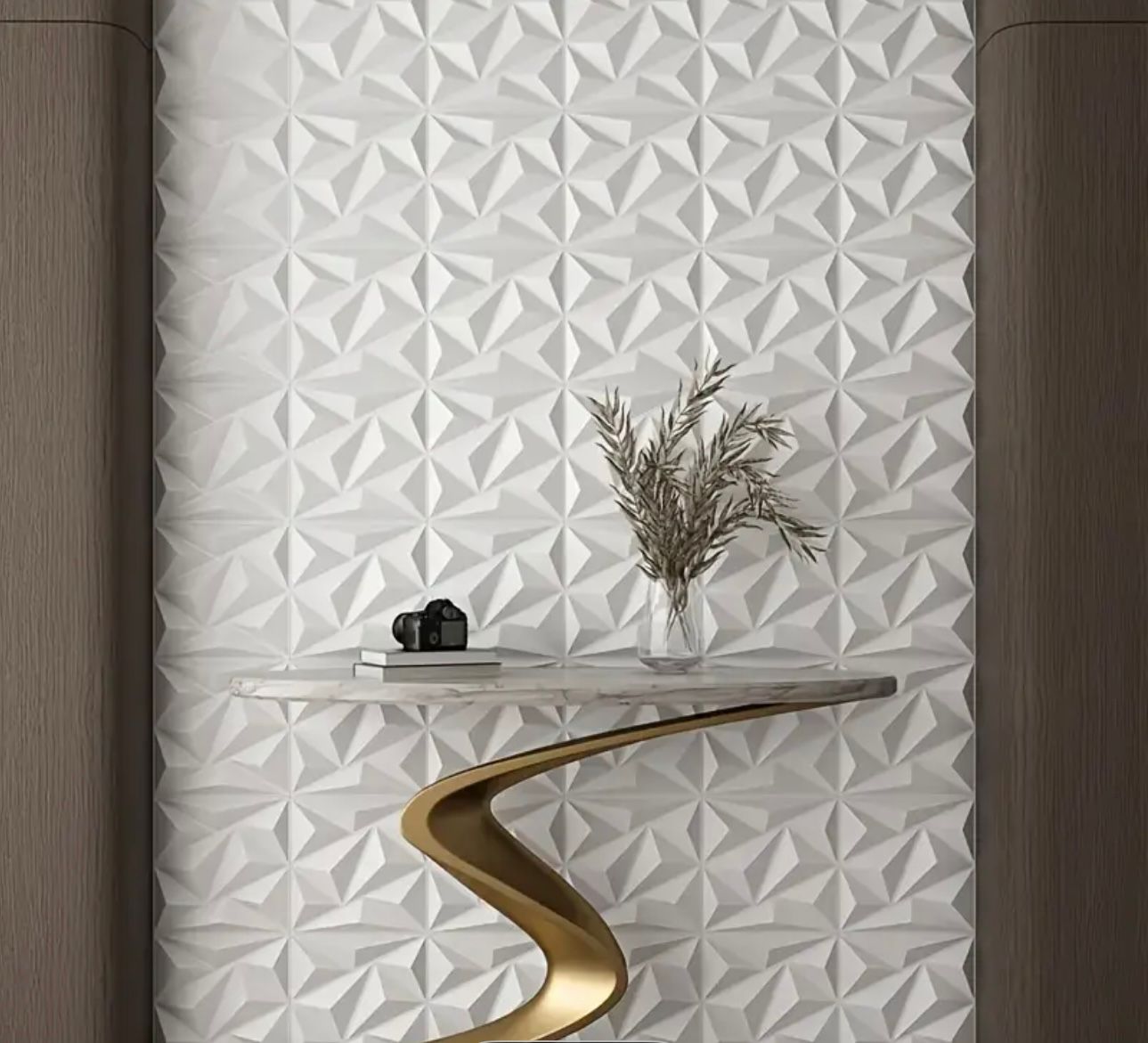 Panele ścienne 3D – wzór geometryczny – 10 sztuk