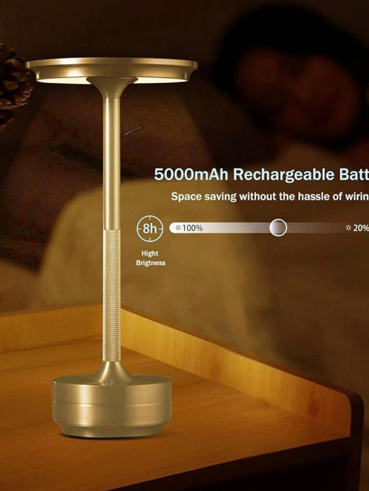 Lampa stołowa LED Gold Touch