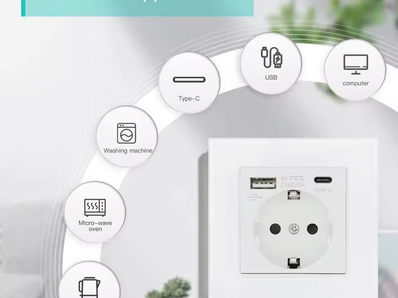 Podwójne gniazdko ścienne (USB + C)