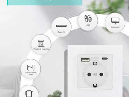 Podwójne gniazdko ścienne (USB + C)