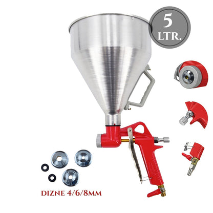 PISTOLET DO MALOWANIA Z 3 DYSZAMI I POJEMNIKIEM ALUMINIOWYM 5L