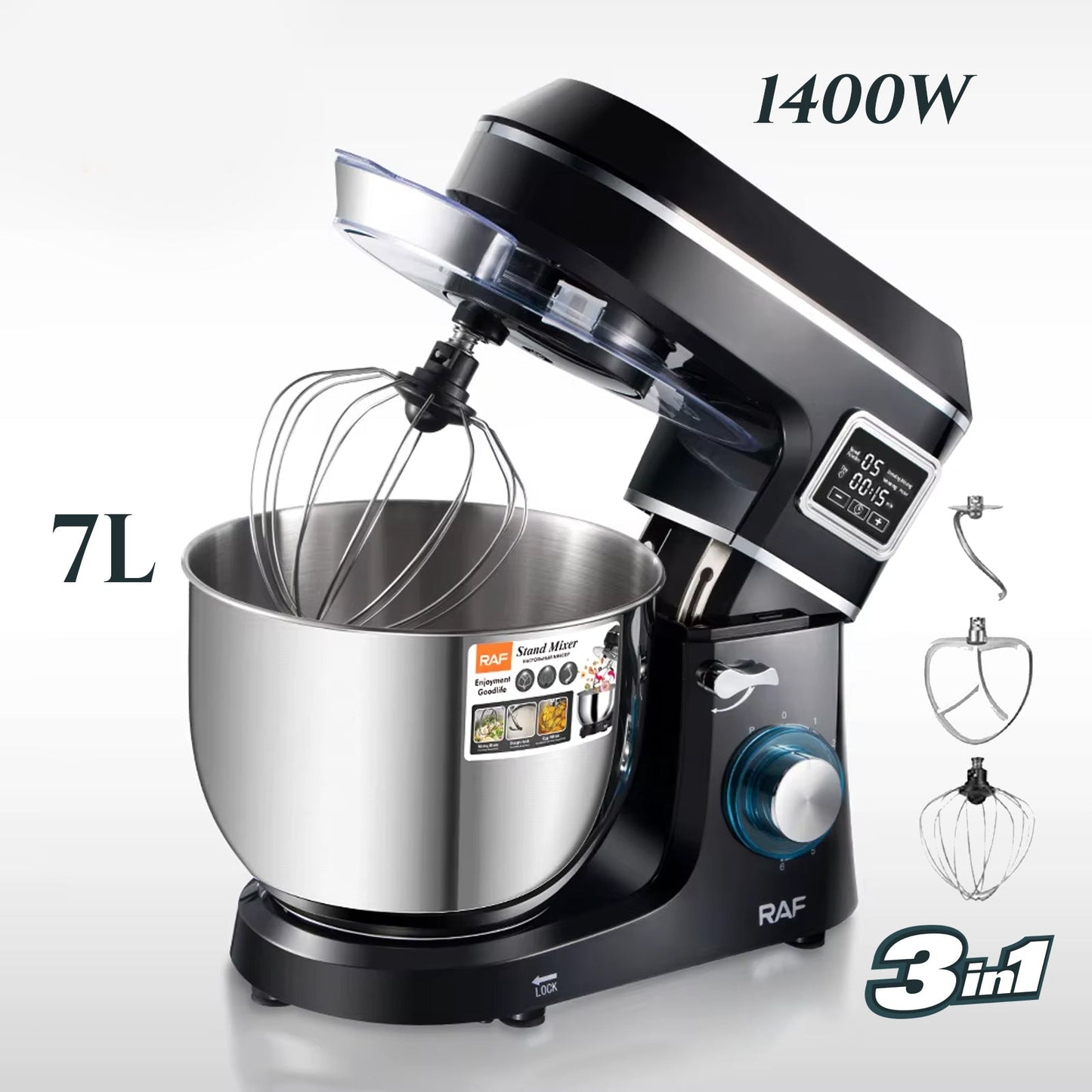 Mikser stojący RAF 1400 W – miska 7 l