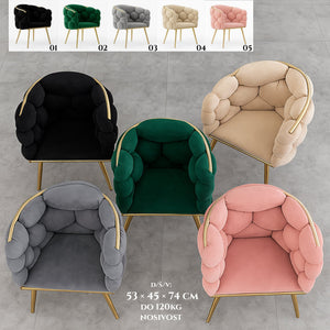 Krzesło z aksamitną bąbelkową membraną