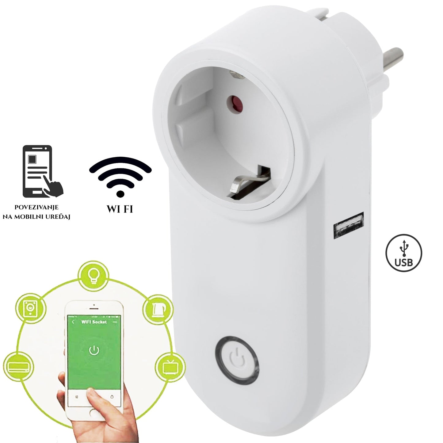 GNIAZDO INTELIGENTNE Z GNIAZDEM USB