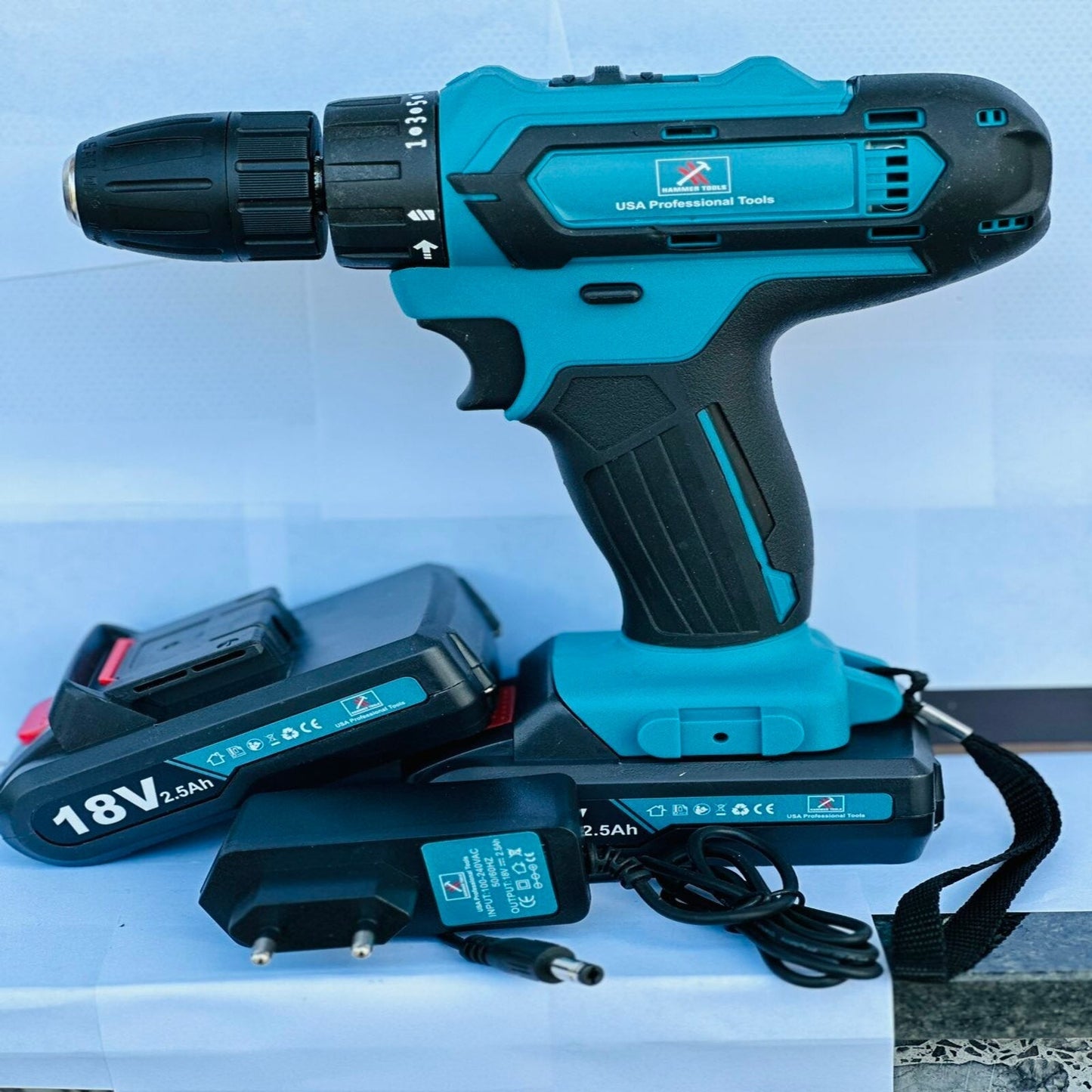 WIERTARKA BEZPRZEWODOWA HAMMER TOOLS 18 V Z 2 AKUMULATORAMI